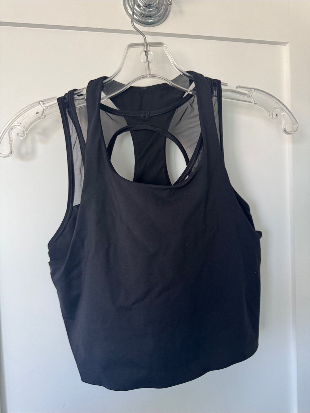 lululemon athletica Black Racerback Mesh Tank